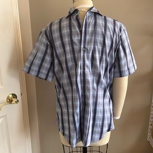 Nordstrom Bugatchi blue stripe, size M